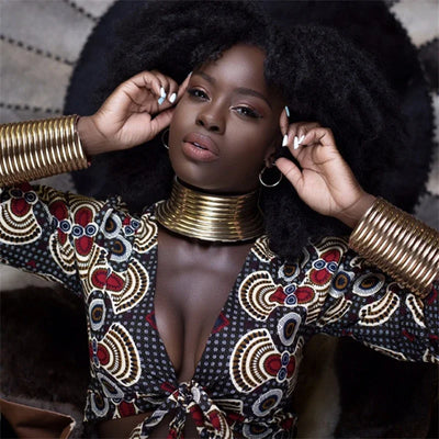 Parure Africaine Collier élargi et Bracelet pour Femme