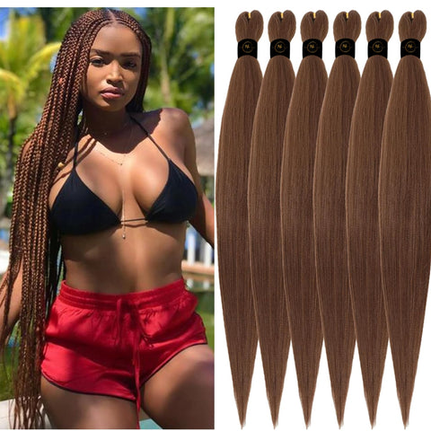 Rajout Cheveux Tressés Pré-étirés vendus par lot de 3, longueur 30".