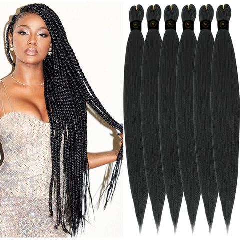 Rajout Cheveux Tressés Pré-étirés vendus par lot de 3, longueur 30".