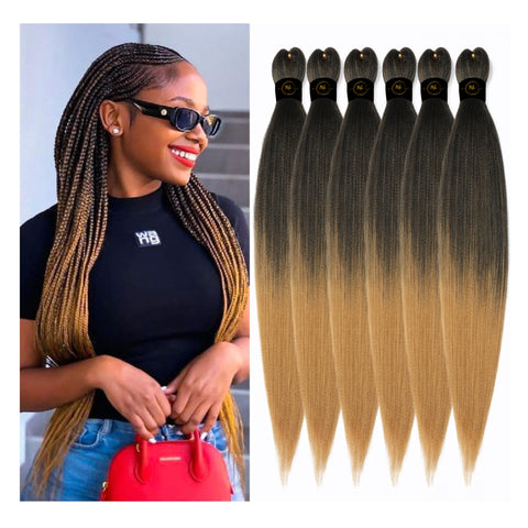 Rajout Cheveux Tressés Pré-étirés vendus par lot de 3, longueur 30".
